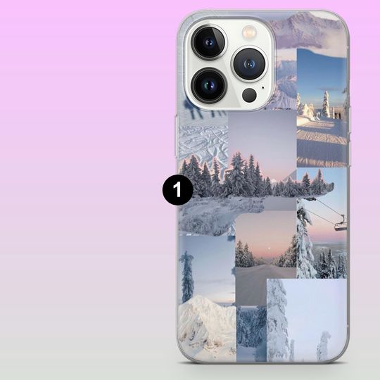 Skiing Phone Case Winter Sport Cover for iPhone 17Pro, 16, 15, 14, 13, 12, Samsung S25, S24, S23Fe, S22, A16, A26, A56, Pixel 10, 9Pro