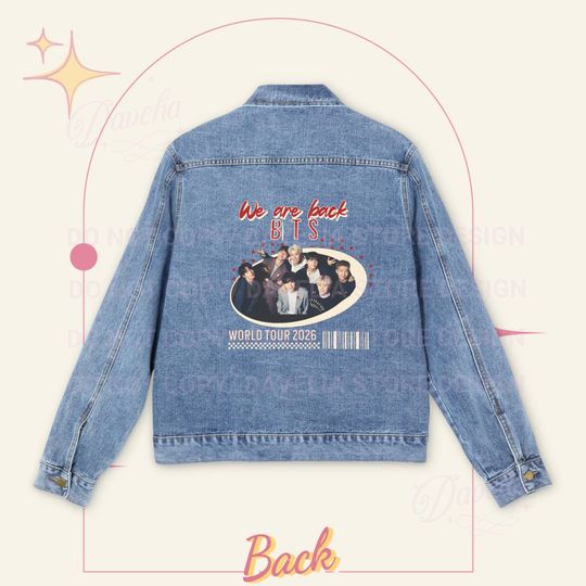 BTS World Tour 2026 Denim Jacket | Design in the back "We are back"