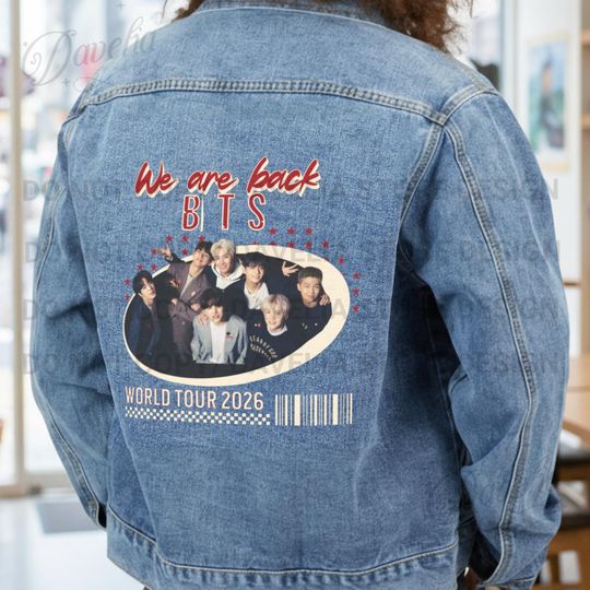 BTS World Tour 2026 Denim Jacket | Design in the back "We are back"