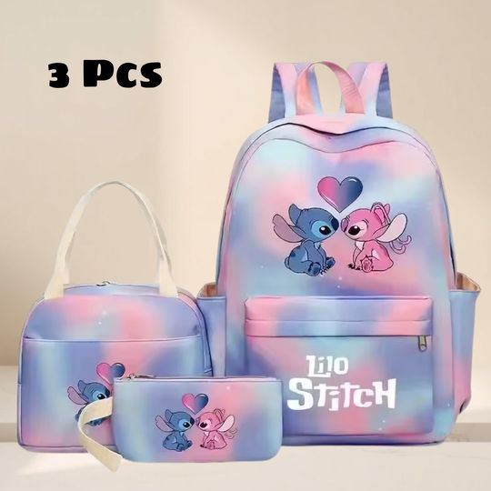Lilo and Stitch Backpack, Pastel Tie-Dye School Bookbag