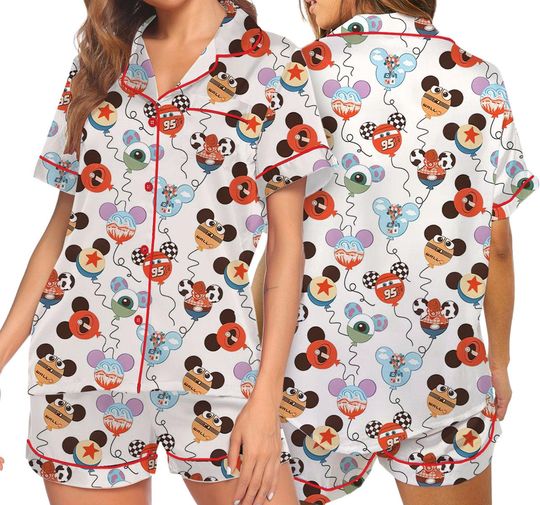 Toy Story Slinky Dog Woody Mc Queen Balloon Signatures Pajamas, Disney World Toy Story Pajamas, Disney Pajamas