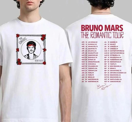 Bruno Mars The Romantic Tour 2026 Unisex T-Shirt