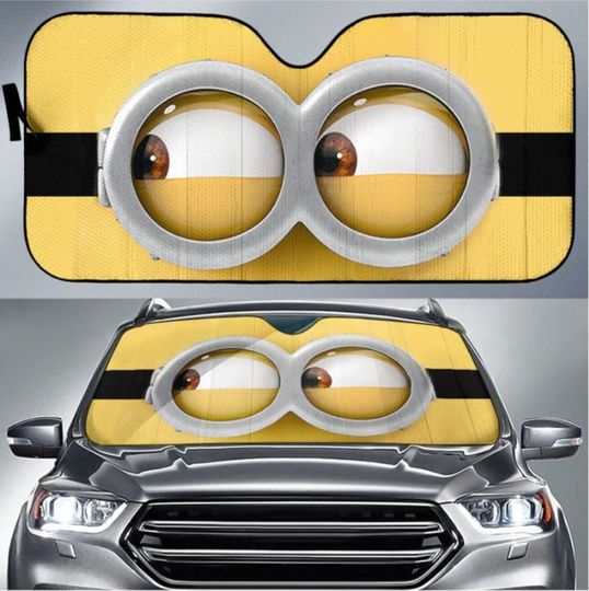 Face Minion Cute Car Sun Shades