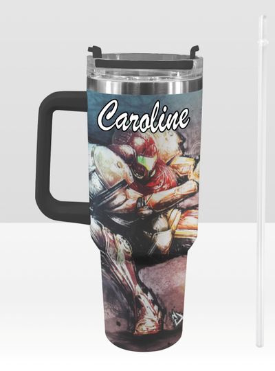 Metroid 40 oz Tumbler: Personalized Stanley-Inspired Stainless Steel Cup