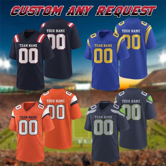 Custom Football Jersey - Personalized V-Neck Fan Wear