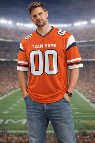 Custom Football Jersey - Personalized V-Neck Fan Wear