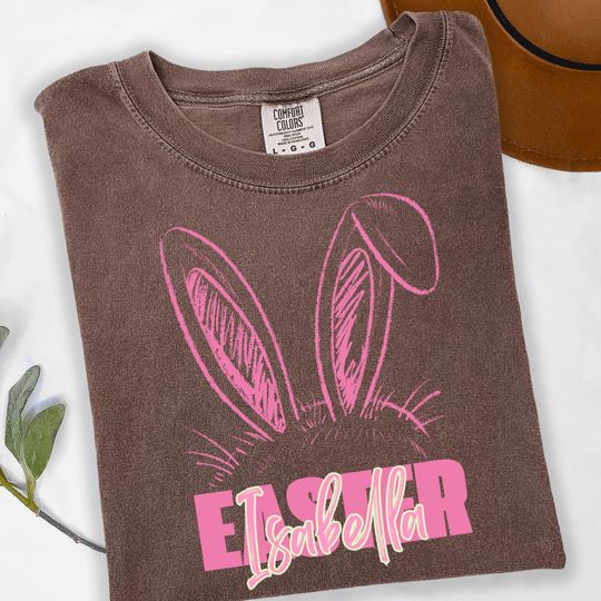 Matching Easter Bunny Shirts, Personalized Family Easter Outfit, Custom Name Rabbit Tee for Mom Kids Toddler Baby