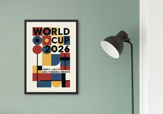 World Cup 2026 Poster, Bauhaus Modern Soccer Print