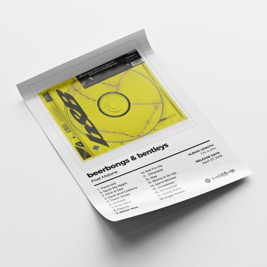 Post Malone Poster: 'Beerbongs & Bentleys' Album CoverPoster