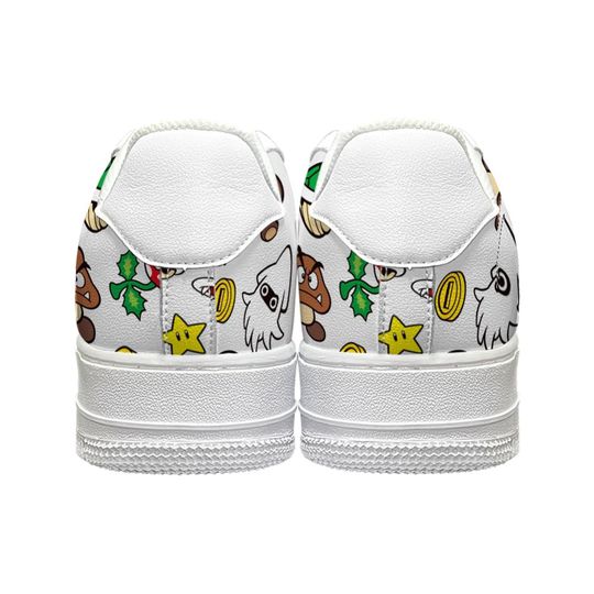 Super Mario Leather Low Top Sneakers for Kids, Men, Women