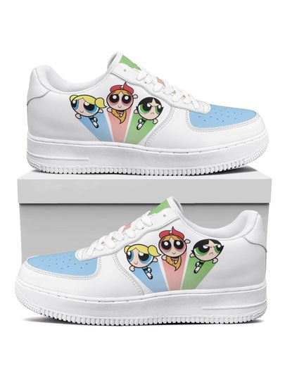 Powerpuff Girls Leather Low Top Sneakers for Kids, Women, Men