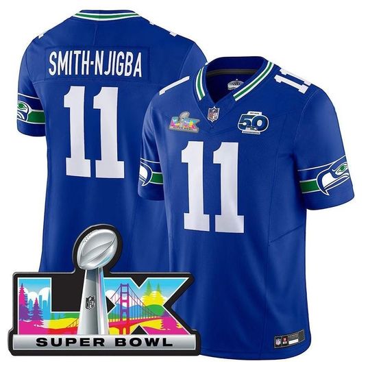 Personalized Seahawks  Jersey, Custom Name & Number, Sports Super Bowl LX Patch  Gift