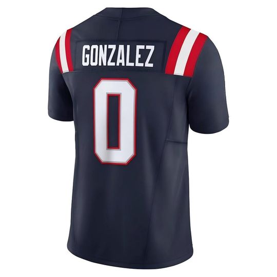 Men's/Youth Christian Gonzalez #0 New England Fan Shirt Rivalries Collection Shirt Navy Football Jersey