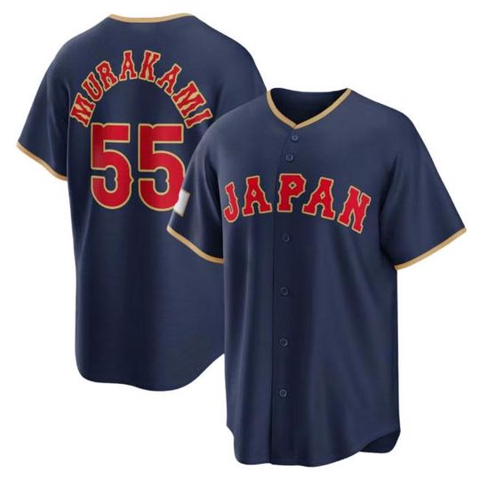Munetaka Murakami #55 WBCC Japan Baseball Jersey Navy Fan Shirt Man's Youth