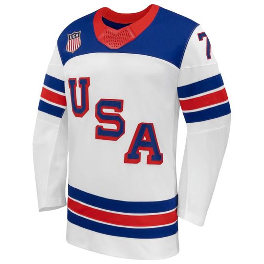 Tkachuk #7 Hockey Jersey - USA 2026 Winter Men's White Shirt
