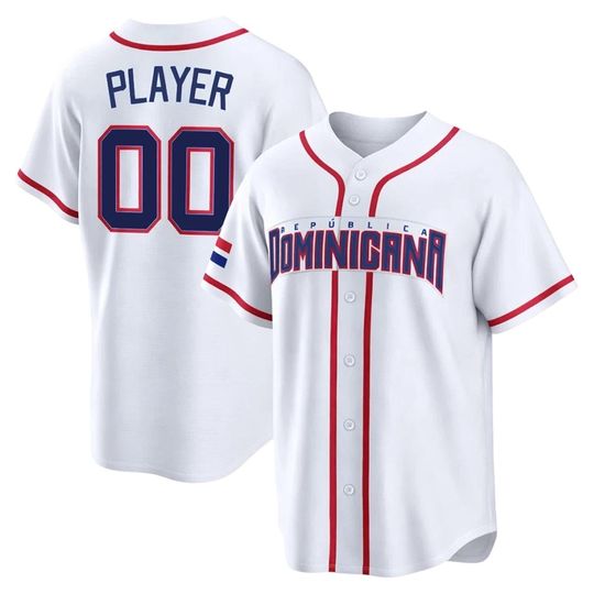 Custom Team Jersey Dominican Republic  Royal/White Fans Shirt Men/Youth Size