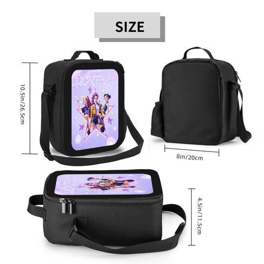 Demon Hunters Huntrix Lunch Bag, Kpop Insulated Lunch Box for Stans