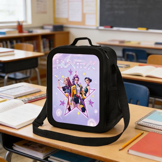 Demon Hunters Huntrix Lunch Bag, Kpop Insulated Lunch Box for Stans