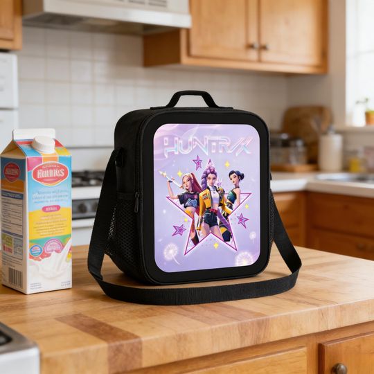 Demon Hunters Huntrix Lunch Bag, Kpop Insulated Lunch Box for Stans