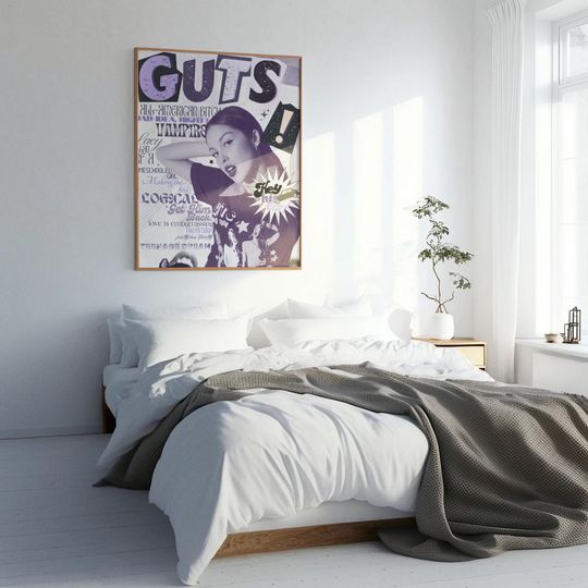 Olivia Rodrigo GUTS Tour Poster, Concert Wall Art, Singer Tour Print Gift