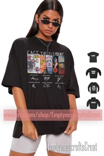 Cage The Elephant Signatures T-Shirt, Cage The Elephant Melophobia Graphic