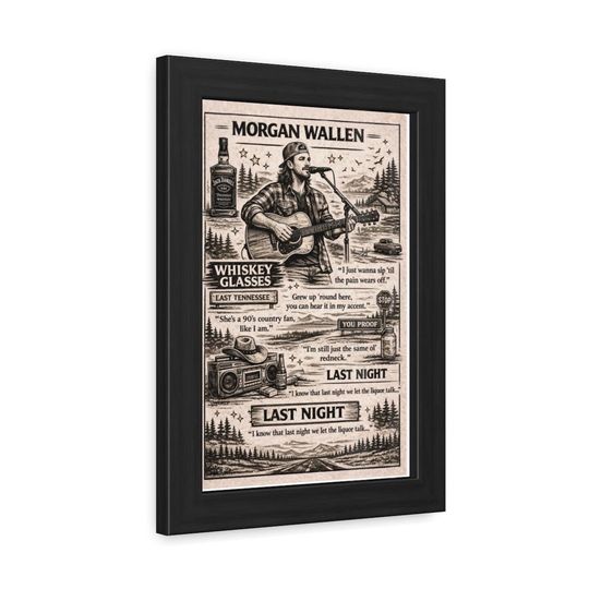 Wallen Western Inspired Poster - Lyric Wall Art - Music Print
