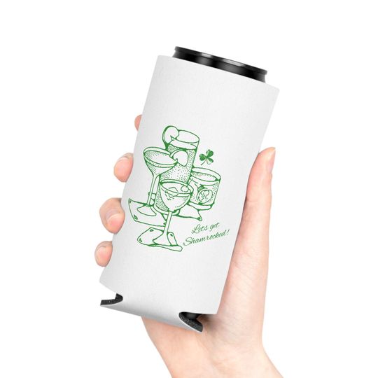 Let's Get Shamrocked Can Cooler | St. Patrick's Day Drink Can Koozie