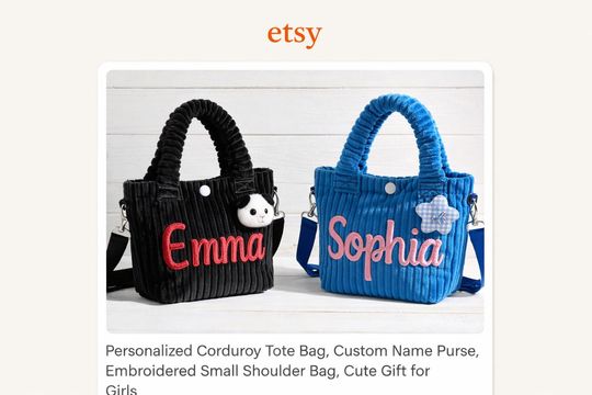 Custom Name Corduroy Crossbody, Embroidered Kids Shoulder Bag