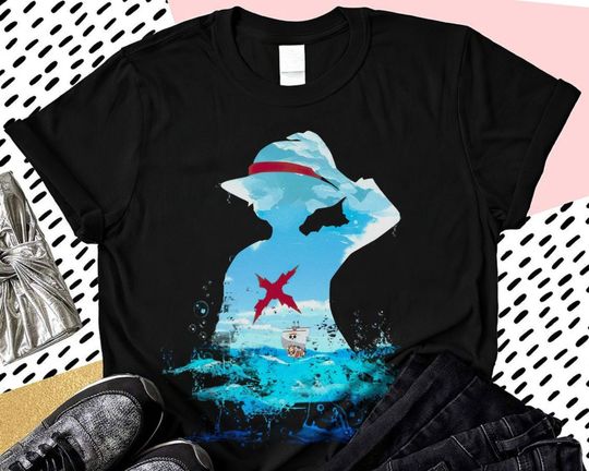 Retro One Piece Anime Straw Hat Pirates, Monkey D Luffy T Shirt