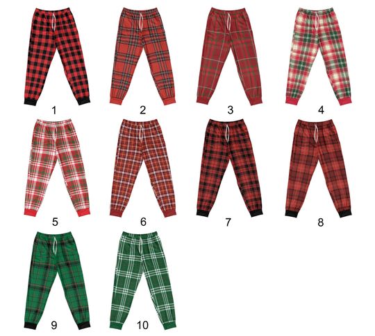 Personalized Christmas Disney Monogrammed Pjs, Funny Xmas Plaid Pjs, Custom Name Xmas
