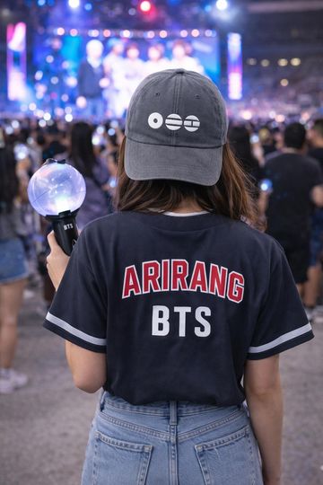 Washed Grey/Navy/ Black Arirang BTS Baseball Cap, Minimalist Geometric Embroidered Hat, Unisex Adjustable Cap, ARMY Fan BTS Inspired Cap