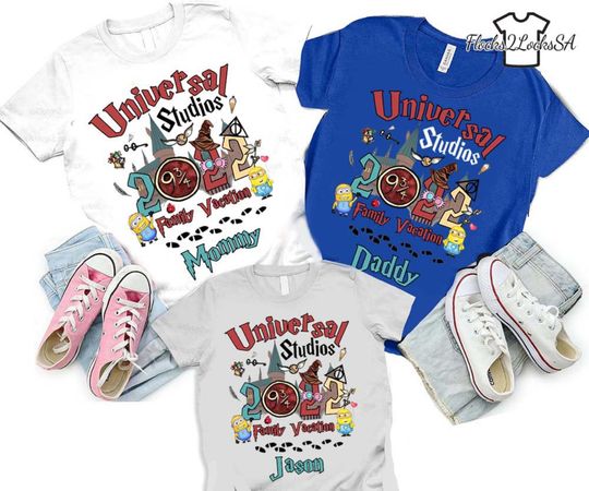 Personalized Universal studios Family vacation 2022 shirt, Universal studios family matching shirts, Custom name Family Trip Shirts
