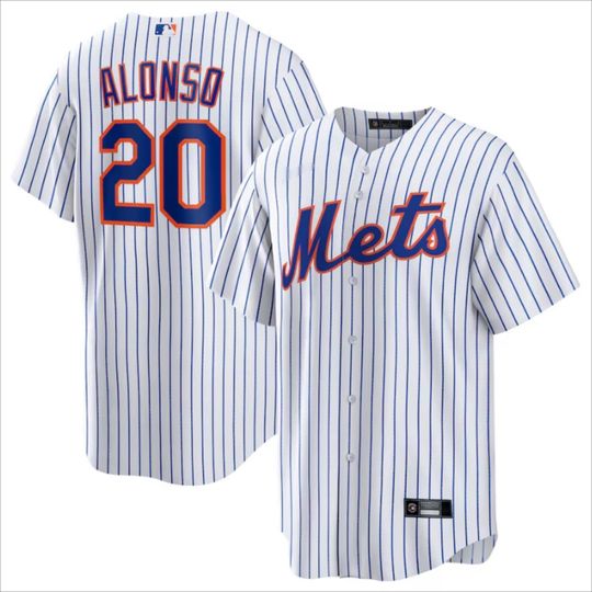 Personalized New York Mets White Jersey, Custom Name Number, Embroidered Gift