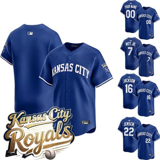 Personalized Kansas City Royals Royal Baseball Jersey, Custom Name & Number