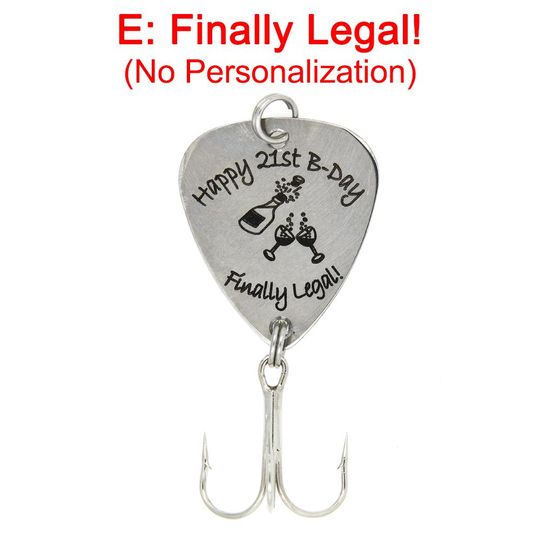 Personalized Birthday Fishing Lure: Engraved Stainless Steel Hook