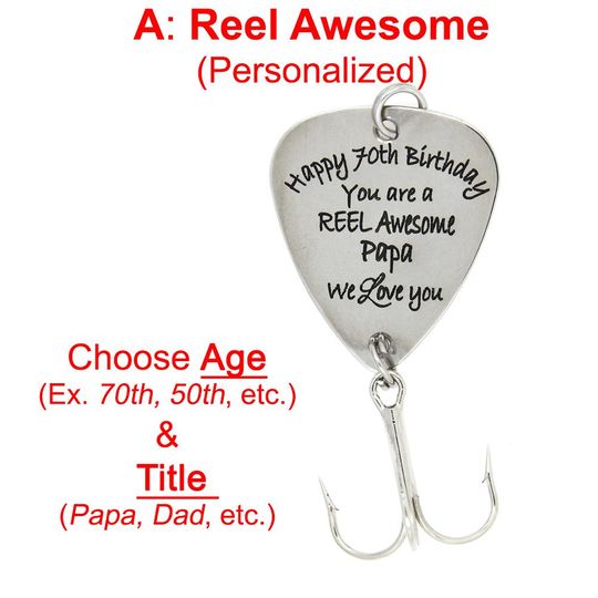 Personalized Birthday Fishing Lure: Engraved Stainless Steel Hook