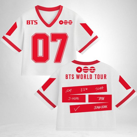 BTS Arirang World Tour 2026 Cropped Football Jersey Shirt, ARMY Fan Gift, BTS Concert Inspired Sports Top, Kpop World Tour Shirt