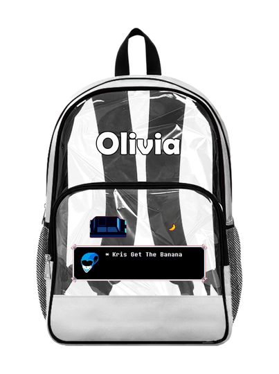 Undertale Deltarune Clear Backpack, Custom Transparent Bag