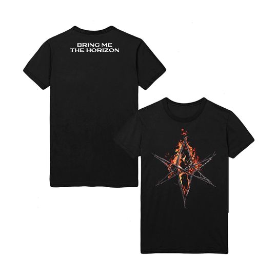Bring Me the Horizon Flaming Hex Double Sided T-shirt