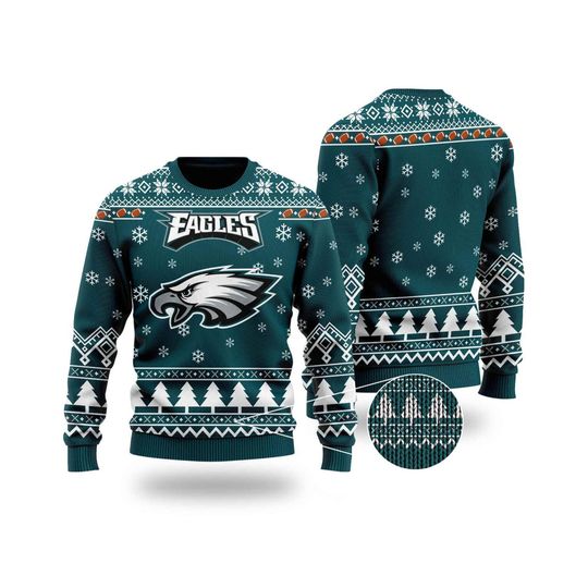 Philadelphia Football Ugly Christmas Sweater, Philadelphia Eagle Ugly Christmas  3D Sweater