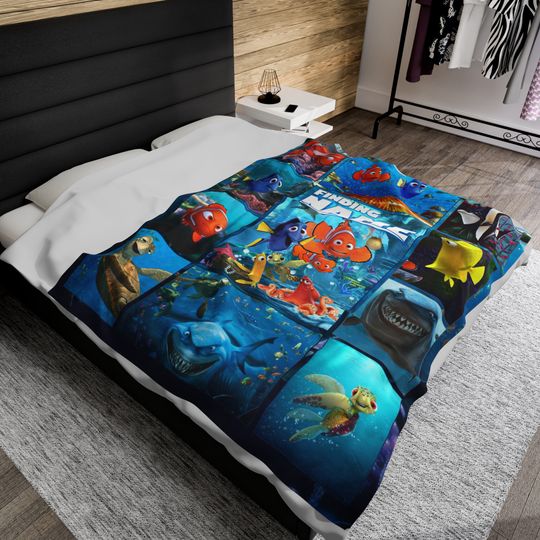 Finding Nemo Blanket Soft Gift, Bedding Nemo And Friends Blanket Decor, Nemo Dory Fleece Blanket