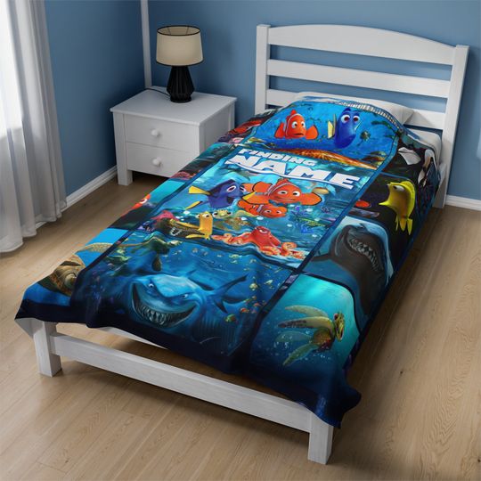 Finding Nemo Blanket Soft Gift, Bedding Nemo And Friends Blanket Decor, Nemo Dory Fleece Blanket