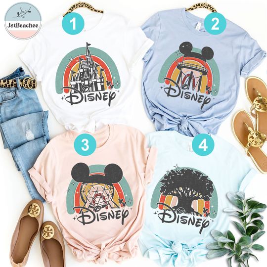 Disney Rainbow Castle Shirt, Disney Epcot shirt, Hollywood Studios T-shirt