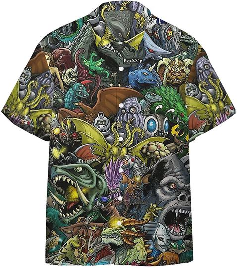 Gadzillo Collage Kaiju Monsters Hawaiian Shirts
