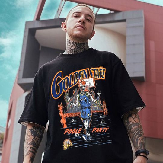 Jordan Poole Vintage 90s Style T-Shirt, Poole Party Skullcap T-Shirt, Warriors Jordan Poole Shirt