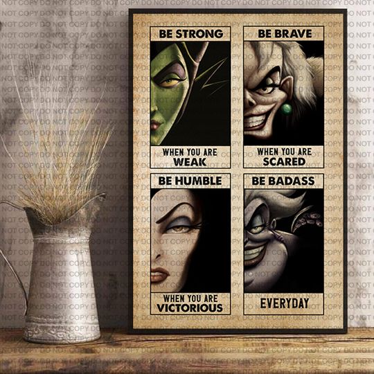 Disney Villains Be Strong Poster Disney villains Poster