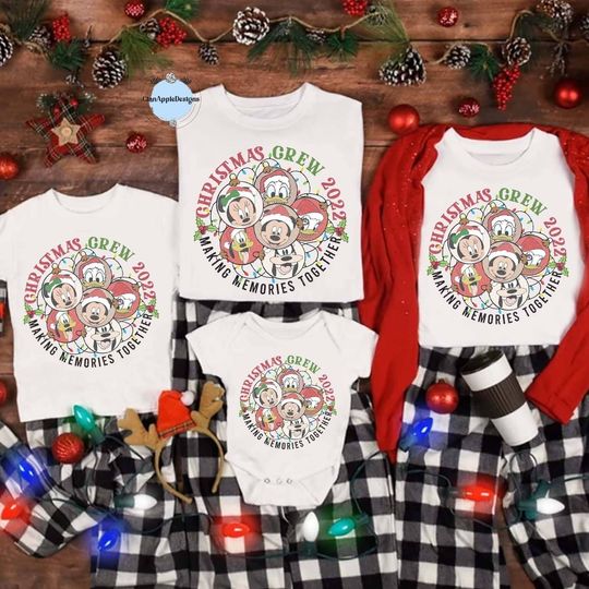 Disney Christmas Crew shirts, Vintage Mickey and Friends Christmas shirt