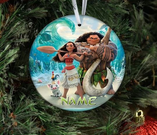 Disney Moana Cartoon Ornament, Christmas Tree Ornament, Disneyland 2023