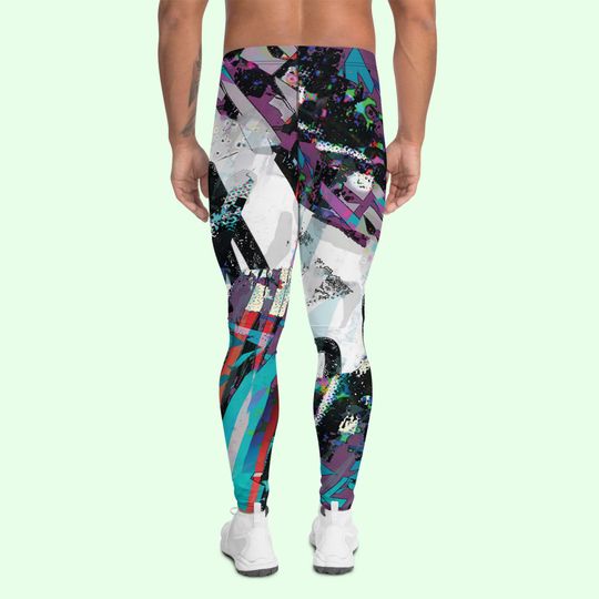 Graffiti glitch man leggings. Premium quality.