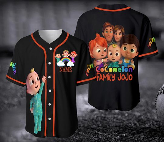 Coco Melon Family Matching Baseball Jersey Shirt, Custom Coco Melon Jersey Shirt